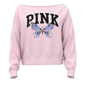 Victoria’s Secret PINK ivy fleece off-the-shoulder sweatshirt